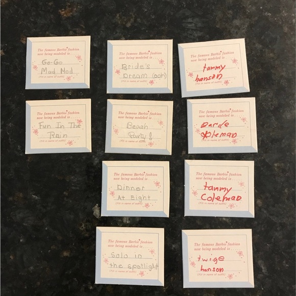 10 Barbie Fashion Show Cards - Picture 1 of 2